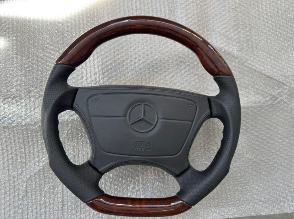 Custom Leather/Wood Mercedes-Benz Steering Wheel W124/ R129 / W210 - AMG CAR PARTS SHOP